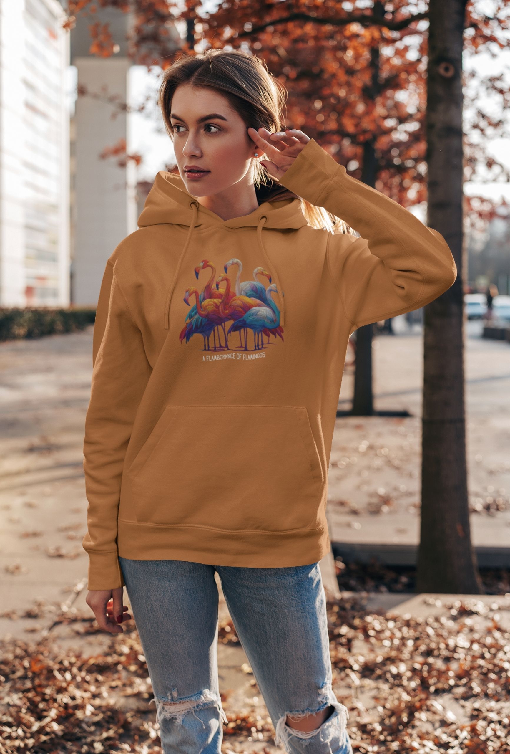 Flamingo Hoodie: Artistic Birdwear (Unisex Cotton Blend) - Image 5