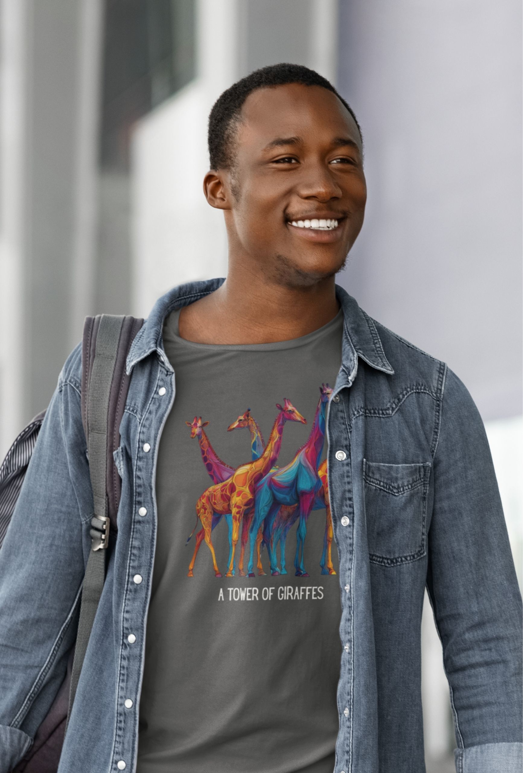 Tower of Giraffes T‑Shirt Colorful Wildlife Graphic Tee for Animal Lovers - Image 6
