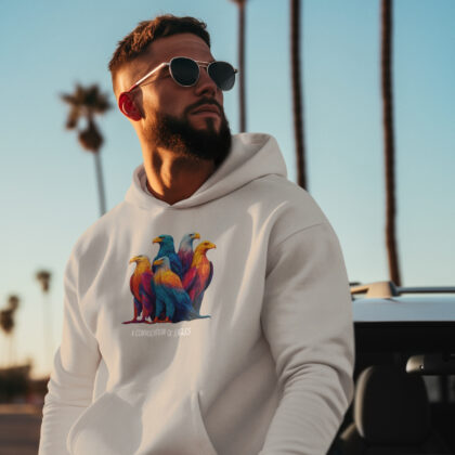 Unisex Eagle Hoodie – Colorful Wildlife Art Pullover for Nature Lovers