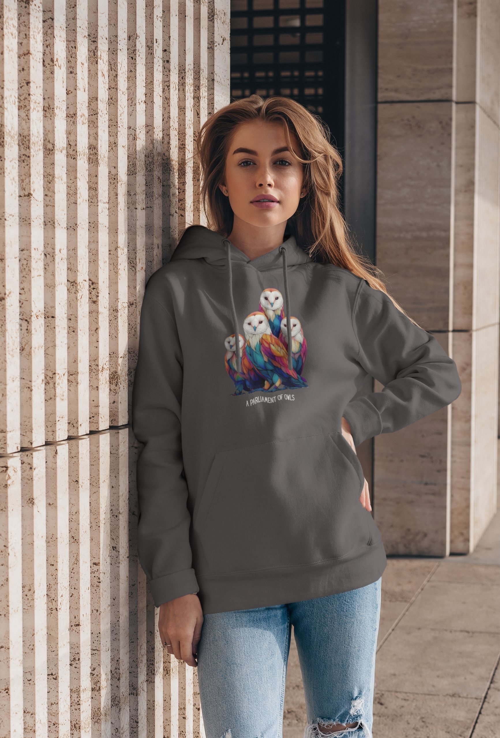 Owl Hoodie – Bold, Colorful Bird Design Unisex Pullover - Image 6