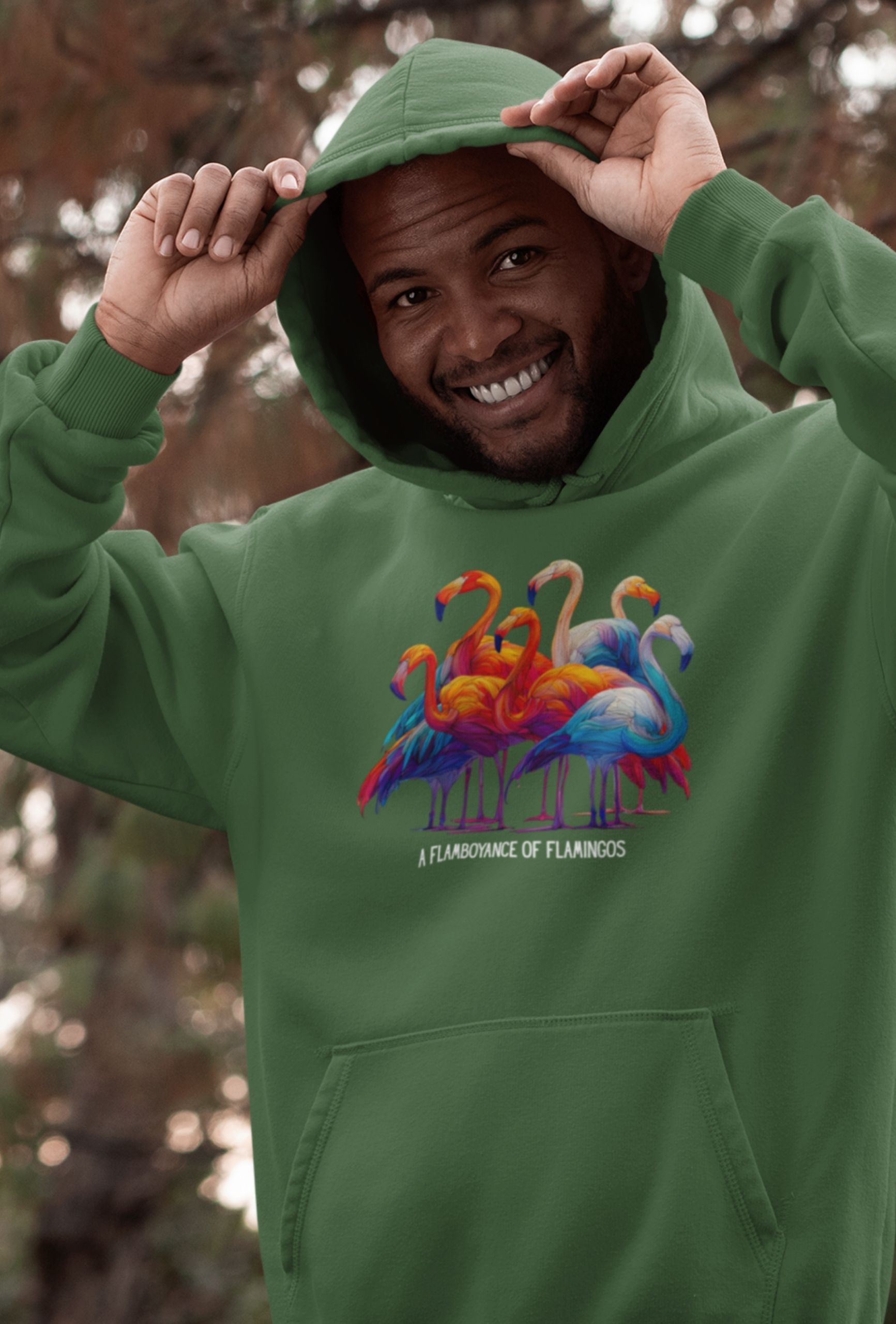 Flamingo Hoodie: Artistic Birdwear (Unisex Cotton Blend) - Image 3