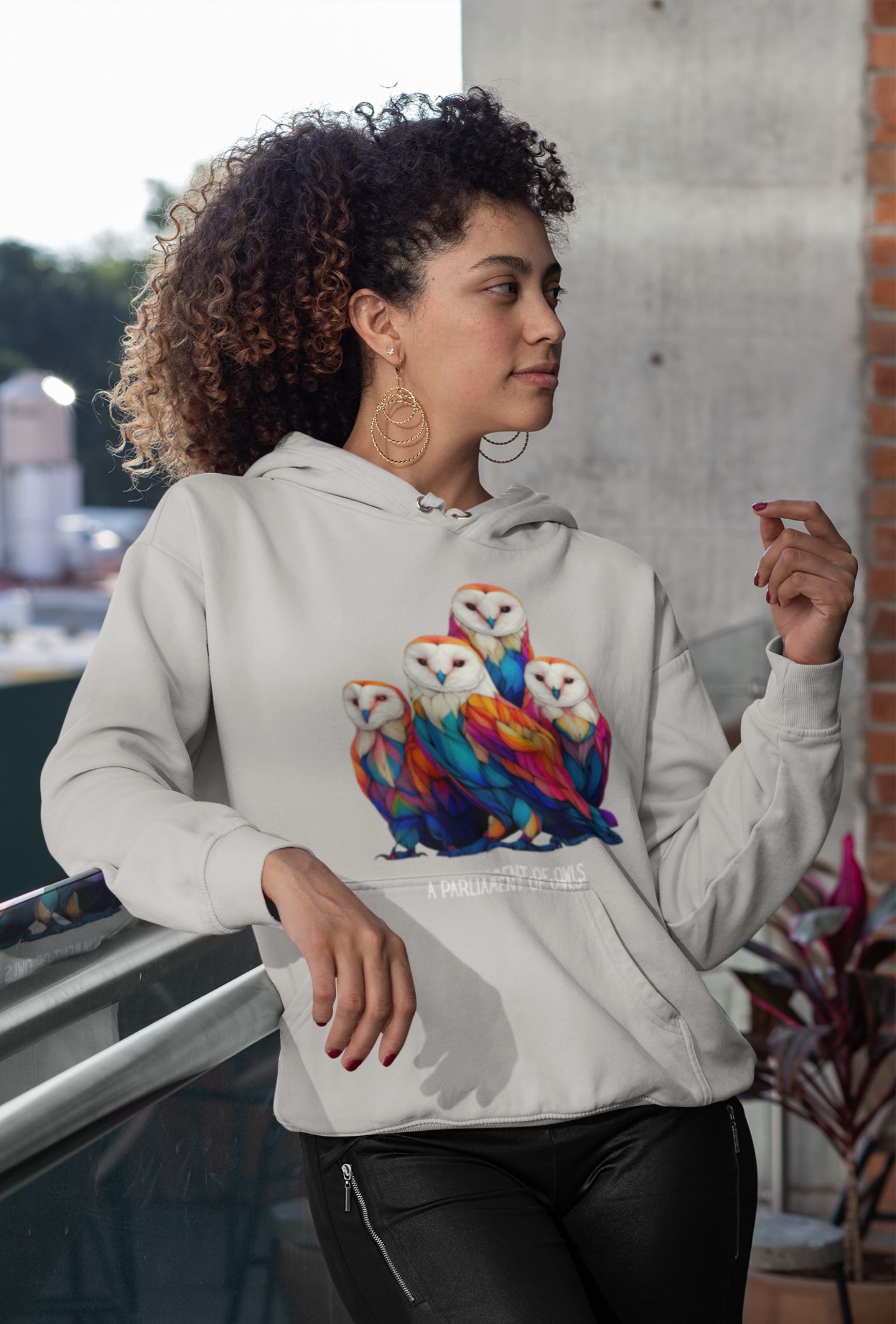 Owl Hoodie – Bold, Colorful Bird Design Unisex Pullover - Image 4