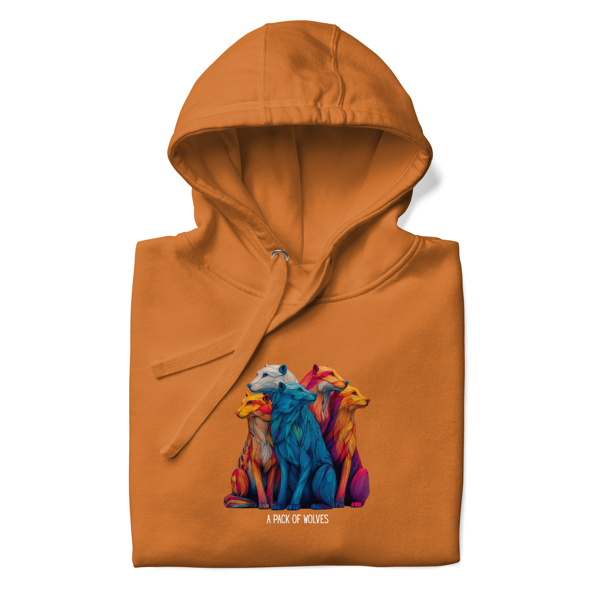 Wildlife Lover Wolf Hoodie, Colorful Art (Unisex Pullover) - Image 16