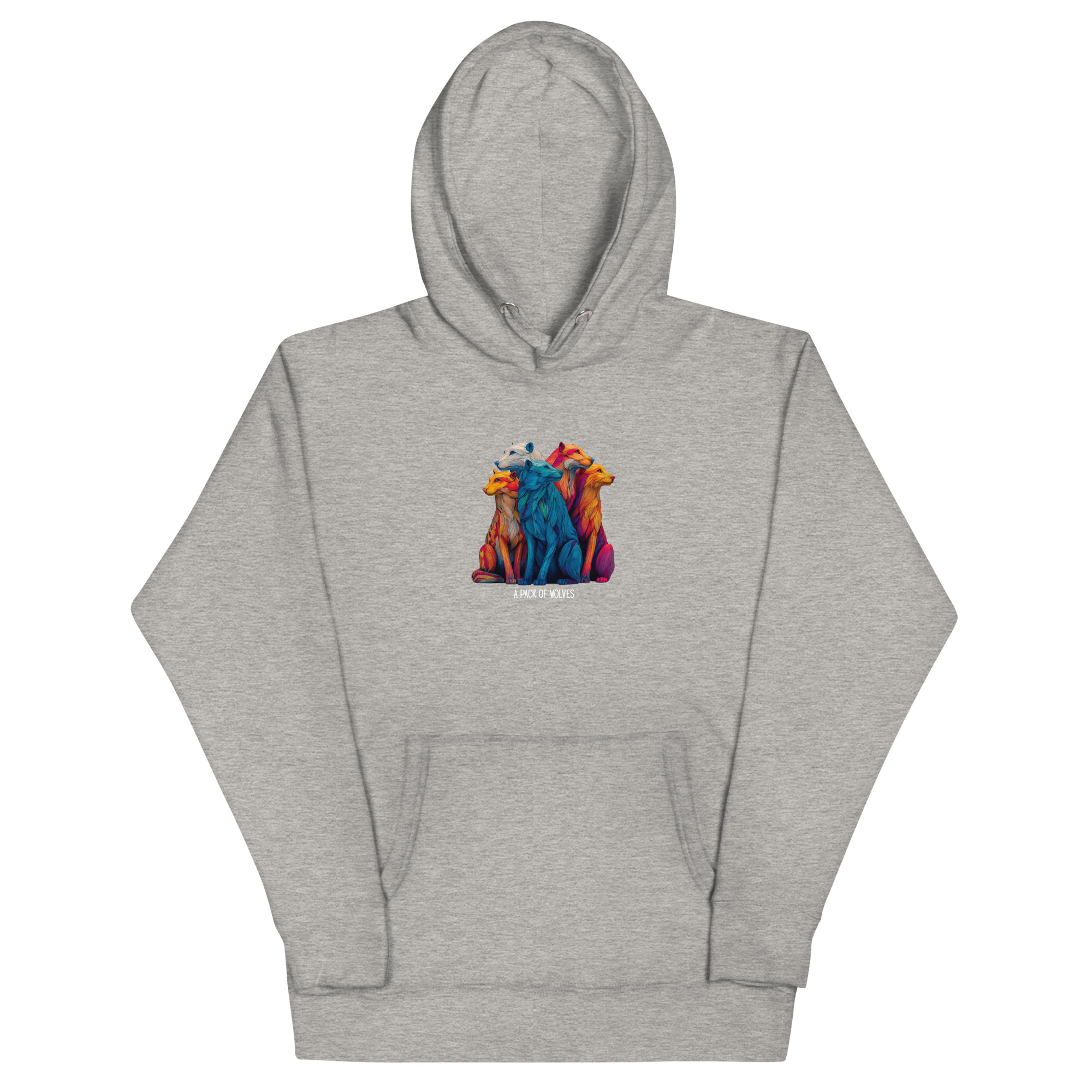 Wildlife Lover Wolf Hoodie, Colorful Art (Unisex Pullover) - Image 23