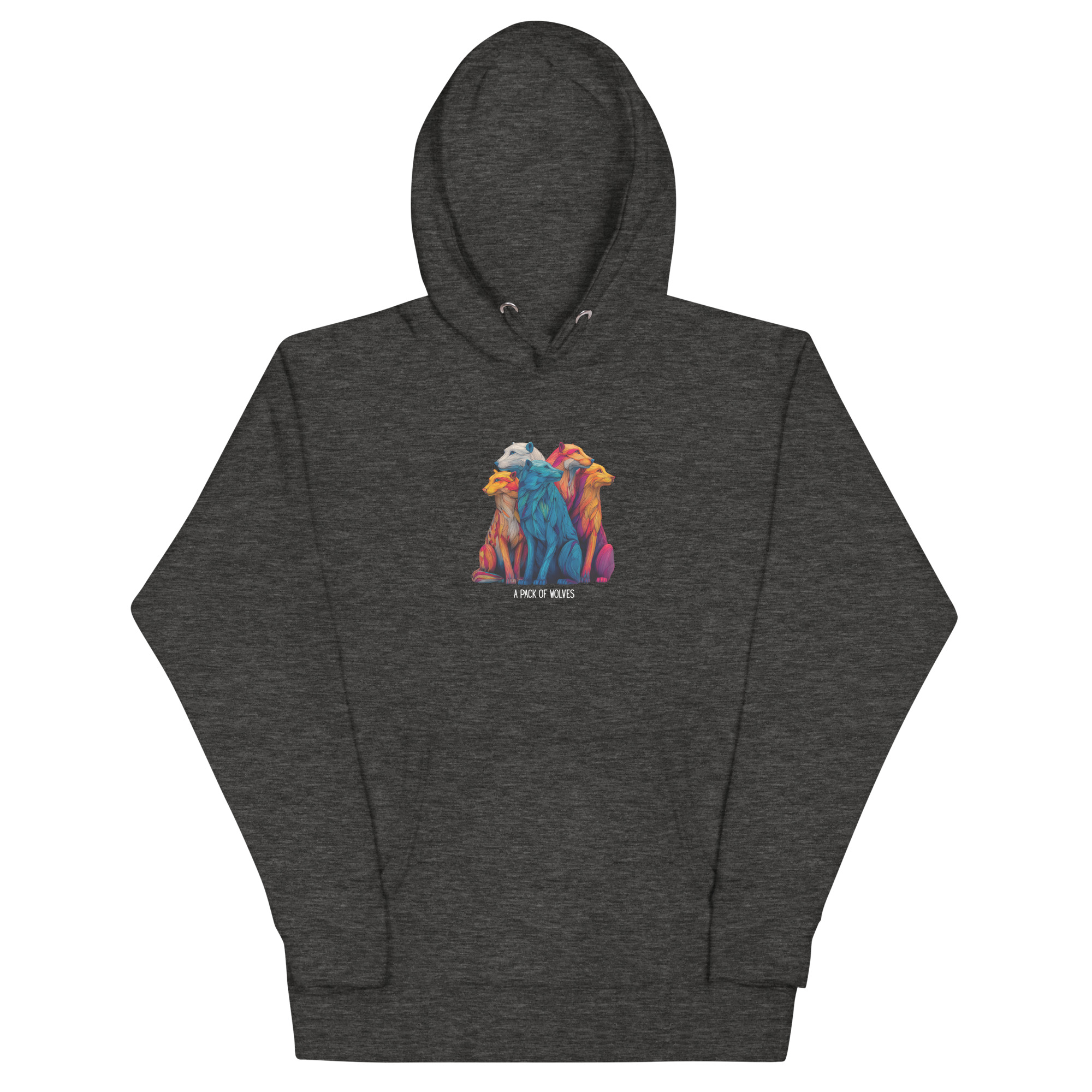 Wildlife Lover Wolf Hoodie, Colorful Art (Unisex Pullover) - Image 19