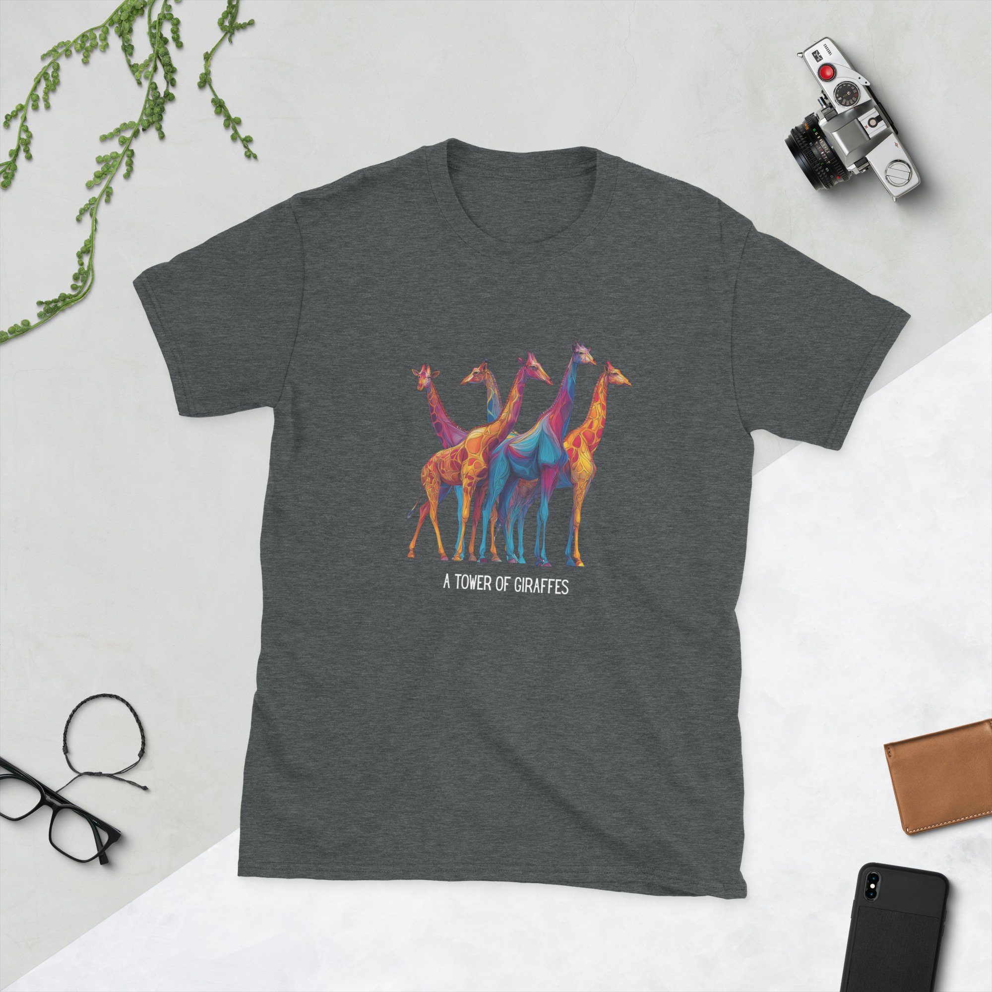 Tower of Giraffes T‑Shirt Colorful Wildlife Graphic Tee for Animal Lovers - Image 9