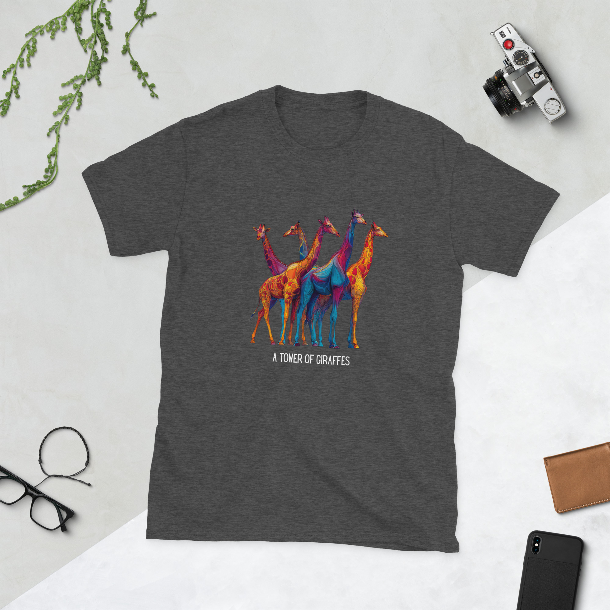 Tower of Giraffes T‑Shirt Colorful Wildlife Graphic Tee for Animal Lovers - Image 11