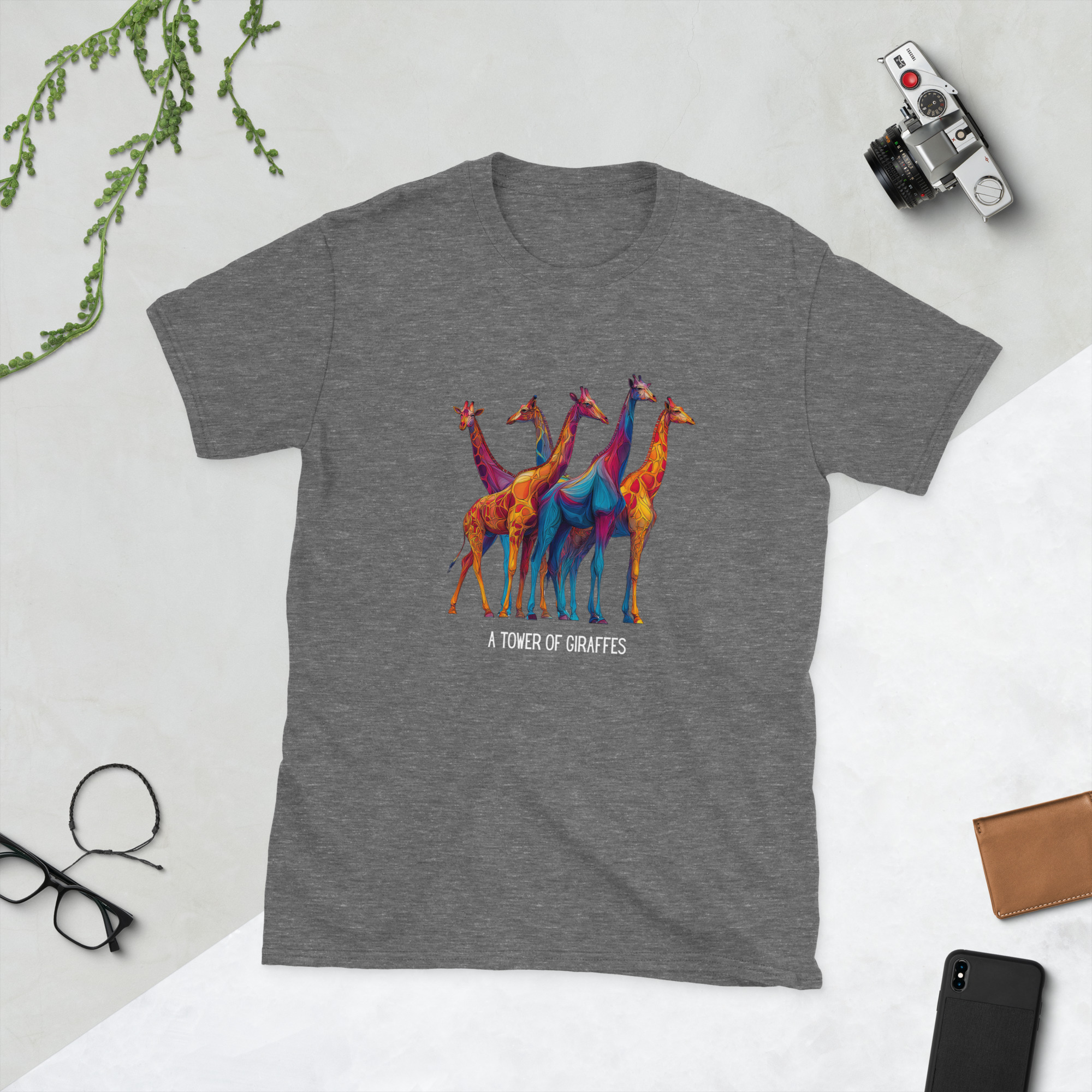 Tower of Giraffes T‑Shirt Colorful Wildlife Graphic Tee for Animal Lovers - Image 12