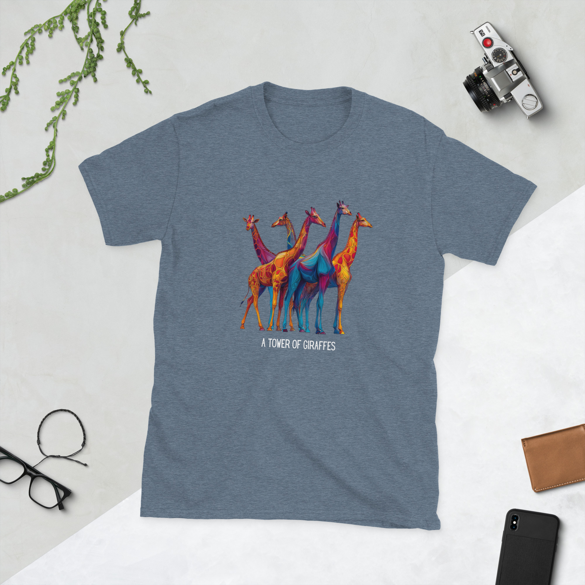 Tower of Giraffes T‑Shirt Colorful Wildlife Graphic Tee for Animal Lovers - Image 13
