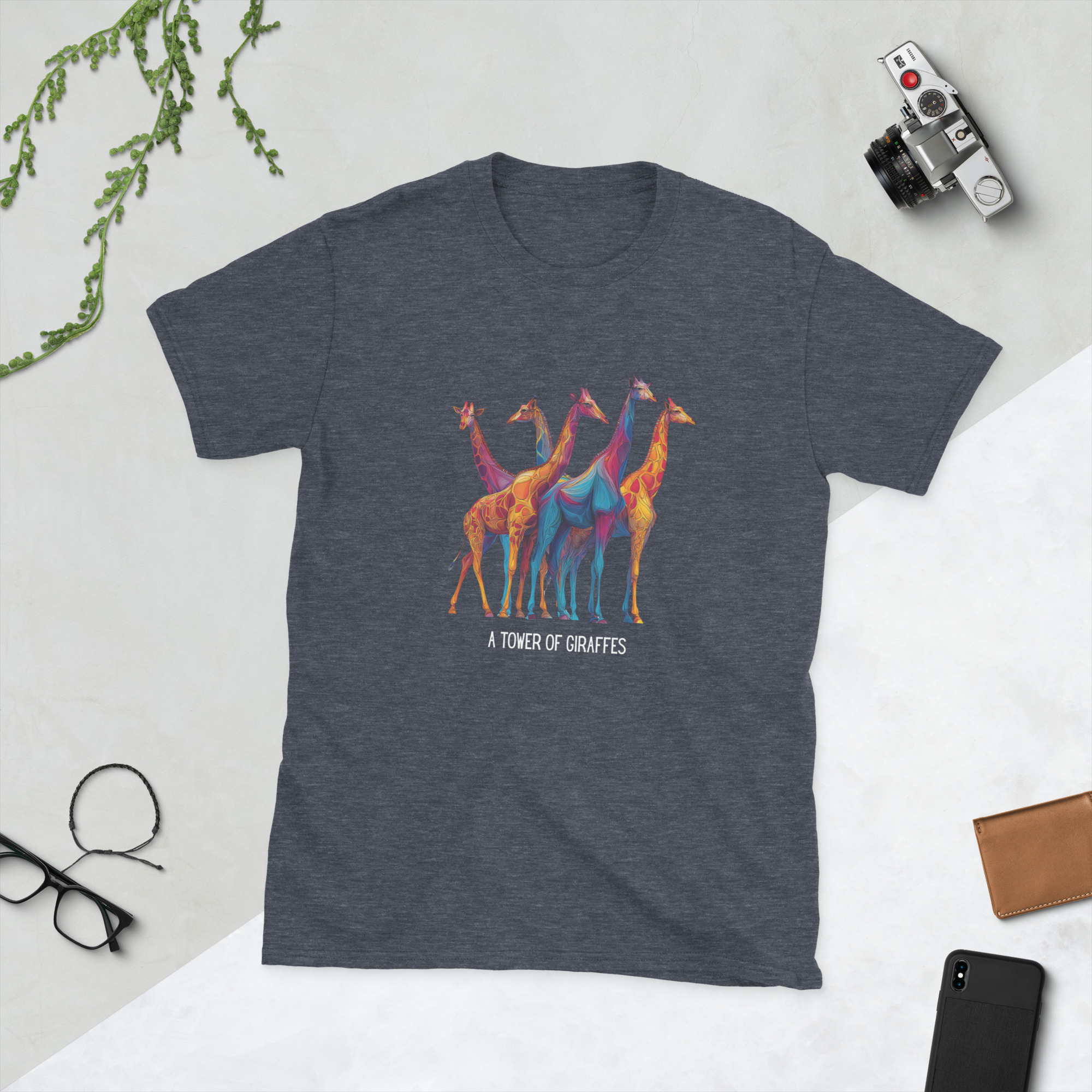 Tower of Giraffes T‑Shirt Colorful Wildlife Graphic Tee for Animal Lovers - Image 10