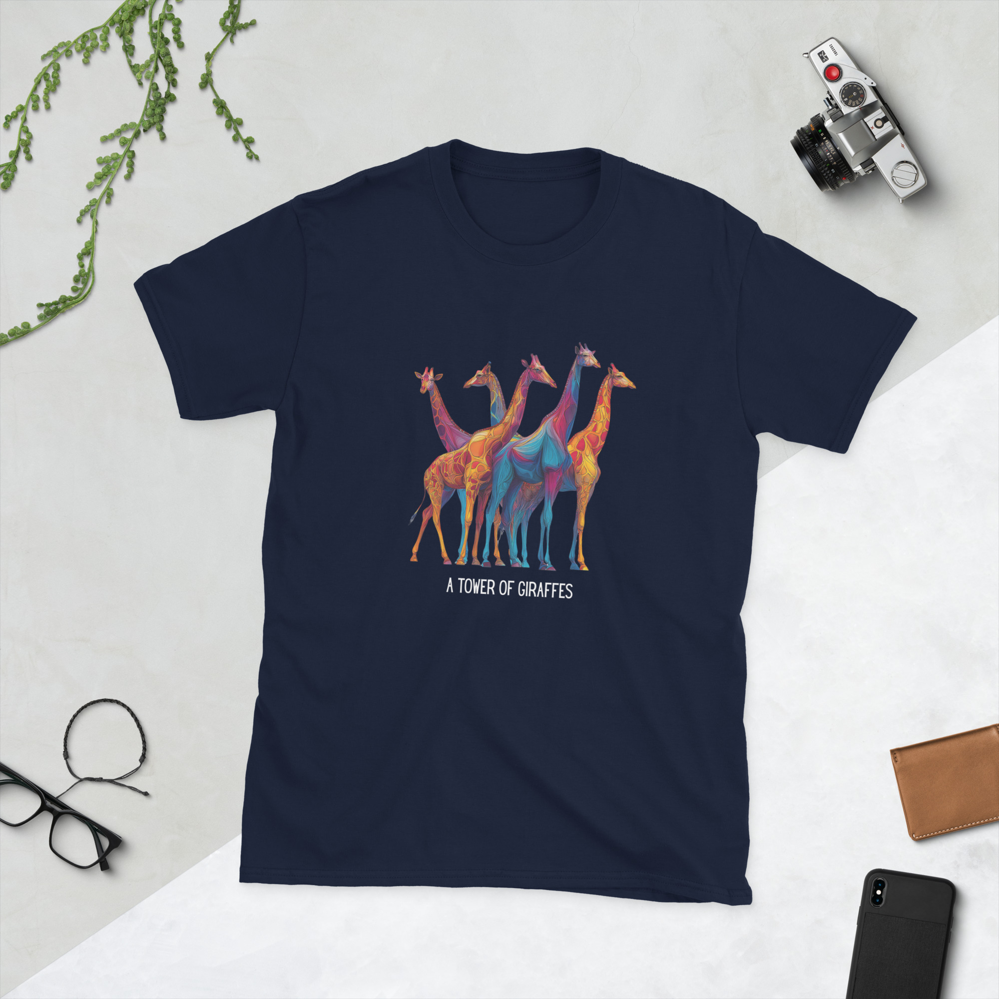 Tower of Giraffes T‑Shirt Colorful Wildlife Graphic Tee for Animal Lovers - Image 8